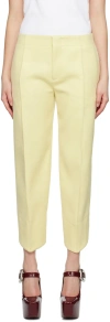 Bottega Veneta Mid-rise Curved Wool Pants In 7112 Camomile