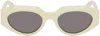 Bottega Veneta Yellow Facet Sunglasses In 006 Shiny Solid Yell