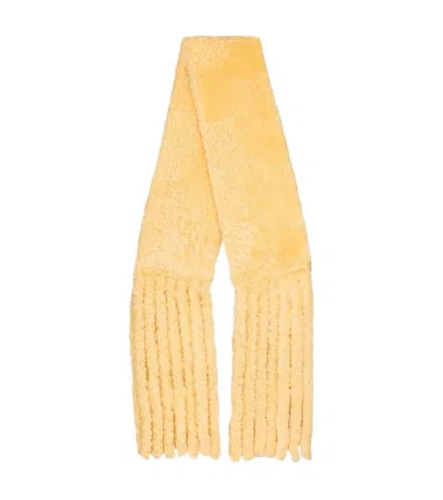 Bottega Veneta Yellow Fringed Scarf
