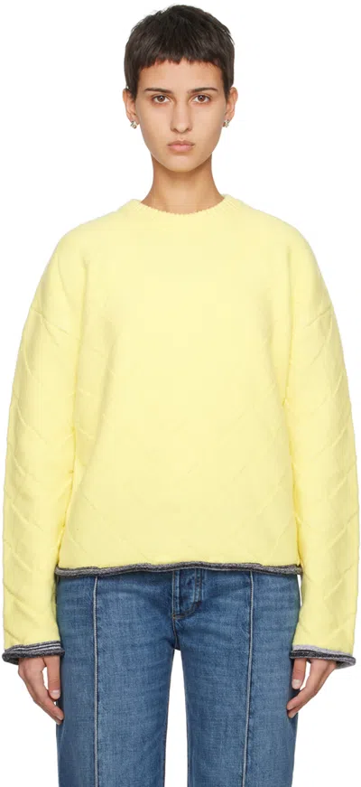 Bottega Veneta Yellow Intreccio Sweater In 7059 Pineapple