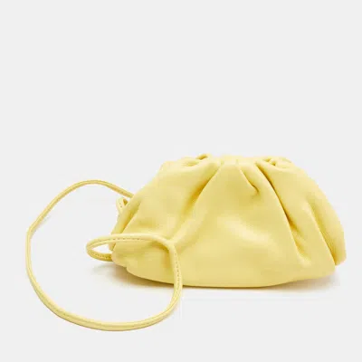Pre-owned Bottega Veneta Yellow Leather Extra Mini The Pouch Bag