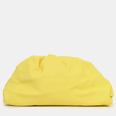 Pre-owned Bottega Veneta Yellow Leather Large Classic Pouch