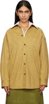Bottega Veneta Yellow Light Cotton Frise Shirt In 7111 Mimosa/black