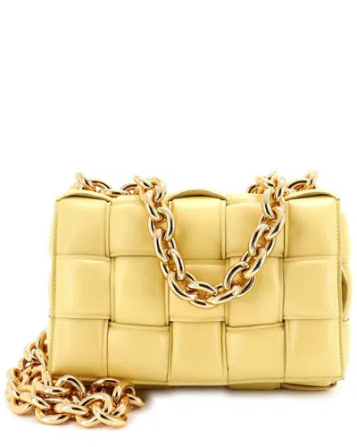 Bottega Veneta Yellow Maxi Intrecciato Leather Cassette Chain Crossbody Padded  (authentic Pre-loved