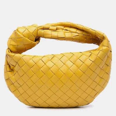 Pre-owned Bottega Veneta Yellow Mini Nappa Intrecciato Jodie
