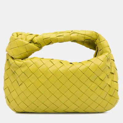 Pre-owned Bottega Veneta Yellow Mini Nappa Intrecciato Jodie
