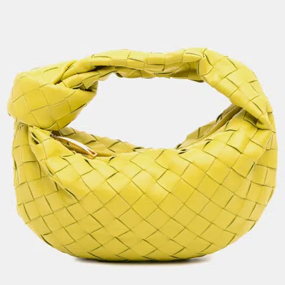 Pre-owned Bottega Veneta Yellow Mini Nappa Intrecciato Jodie