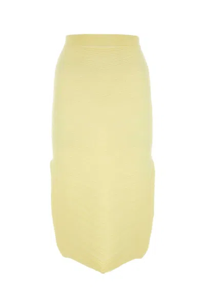 BOTTEGA VENETA YELLOW STRETCH COTTON BLEND SKIRT
