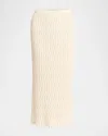 Bottega Veneta Rib Wool Sweater Skirt In Hay