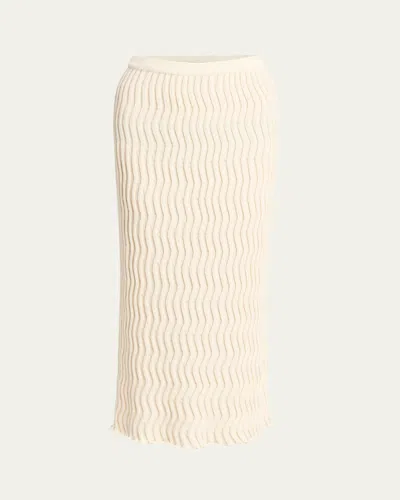 BOTTEGA VENETA ZIGZAG KNIT SLIM MIDI SKIRT