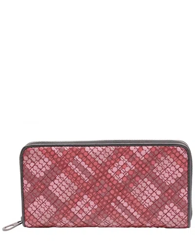 Bottega Veneta Zip Around Leather Wallet In Red