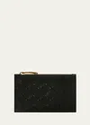 Bottega Veneta Intrecciato Napa Zip Card Case In Black