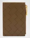 Bottega Veneta Zip Leather Card Case In Pinecone