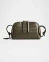 Bottega Veneta Zip Leather Pouch Shoulder Bag In Green