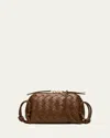 Bottega Veneta Zip Leather Pouch Shoulder Bag In Brown