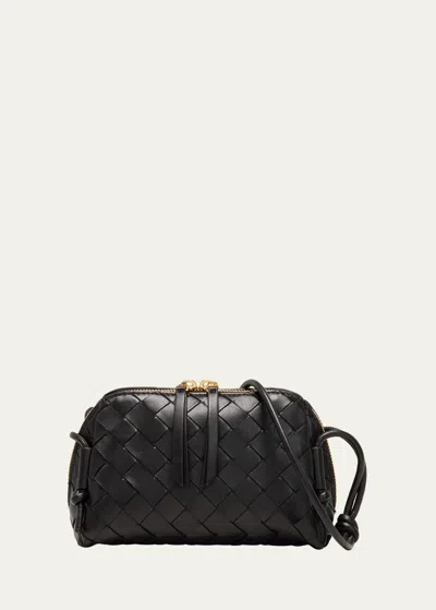 Bottega Veneta Zip Leather Pouch Shoulder Bag In Black