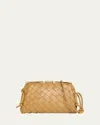 Bottega Veneta Zip Leather Pouch Shoulder Bag In 9894 Dark Praline-gold
