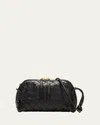 Bottega Veneta Zip Leather Pouch Shoulder Bag In Black-gold