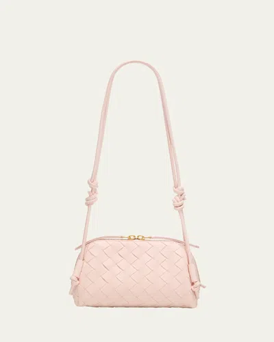Bottega Veneta Zip Leather Pouch Shoulder Bag In Cameo