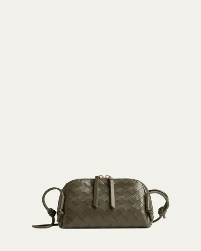Bottega Veneta Zip Leather Pouch Shoulder Bag In Cypress
