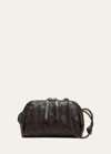 Bottega Veneta Zip Leather Pouch Shoulder Bag In Fondant