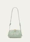 Bottega Veneta Zip Leather Pouch Shoulder Bag In New Sauge-gold