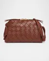 Bottega Veneta Zip Leather Pouch Shoulder Bag In Sapele