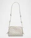 Bottega Veneta Zip Leather Pouch Shoulder Bag In White