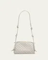 Bottega Veneta Zip Leather Pouch Shoulder Bag In White