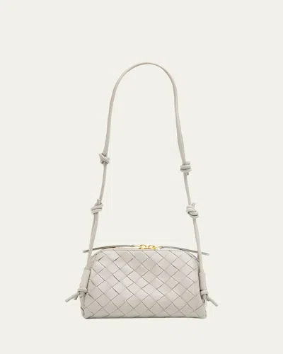 Bottega Veneta Zip Leather Pouch Shoulder Bag In White