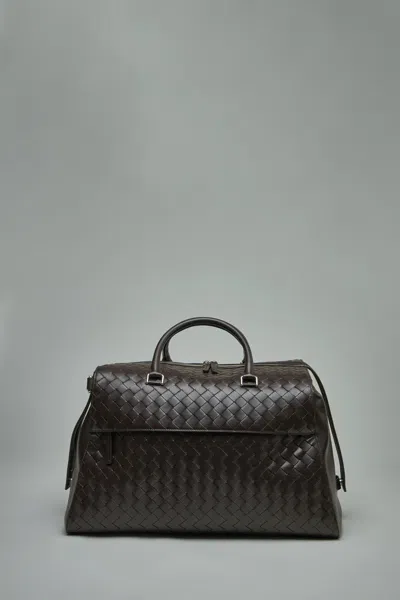Bottega Veneta Zip Tape Weekender In Brown