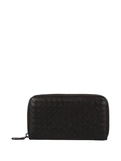 Pre-owned Bottega Veneta Zip-up Wallet In Black