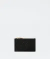 Bottega Veneta Intrecciato Leather Zip Card Case In Black