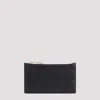 Bottega Veneta Intrecciato Leather Zip Card Case In Black Gold