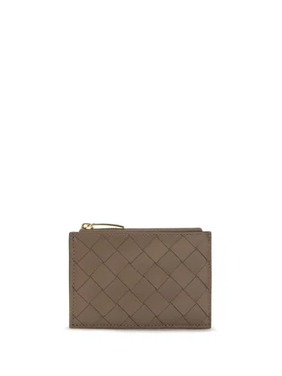 Bottega Veneta Zipped Card Holder In Gray