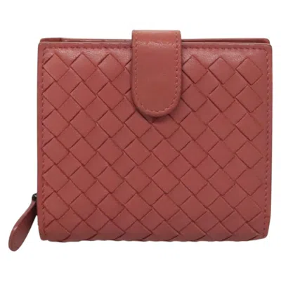 Pre-owned Bottega Veneta Zipped Coin Purse Pink Leather Wallet  ()