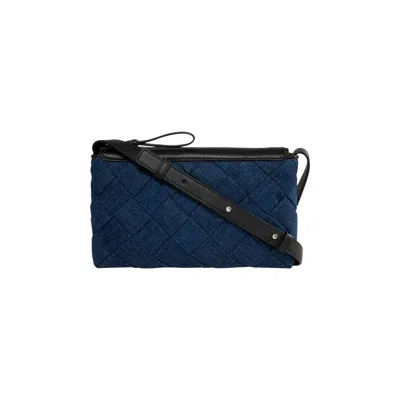 Pre-owned Bottega Veneta Zipped Messenger Bag 'indigo/black/silver' | Blue | Men's Size Onesize