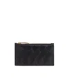 Bottega Veneta Intrecciato Leather Zip Card Case In Black