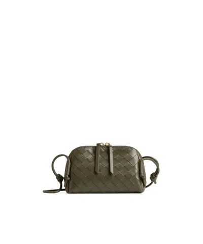 Bottega Veneta Zipper Shoulder Bag In Green