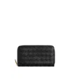 Bottega Veneta Women Leather Wallet With Intrecciato Motif In Black