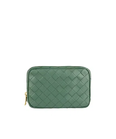 Bottega Veneta Zipper Wallet In Green