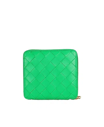 Bottega Veneta Zipper Wallet In Green