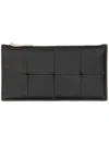 Bottega Veneta Cassette Leather Card Holder In Black