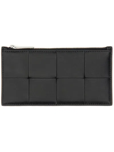 Bottega Veneta Credit Card Holder In Leather In Black