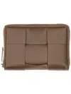 Bottega Veneta Woven Coin Purse In Brown