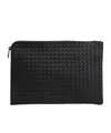 Bottega Veneta Zippered Clutch In Black