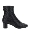 Bottega Veneta Dark Brown Leather Atomic Ankle Boots In Black