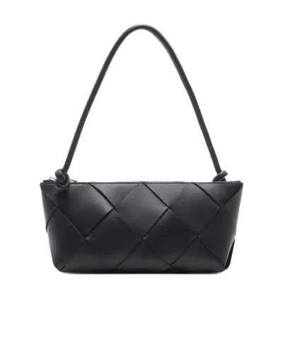 Bottega Veneta Zippered Shoulder Bag In Black