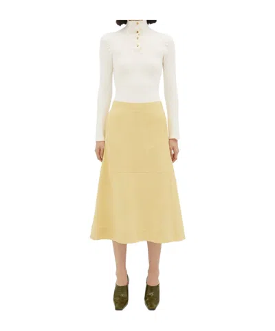Bottega Veneta Zippered Skirt In Buff