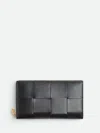 Bottega Veneta Intrecciato Leather Continental Wallet In Black
